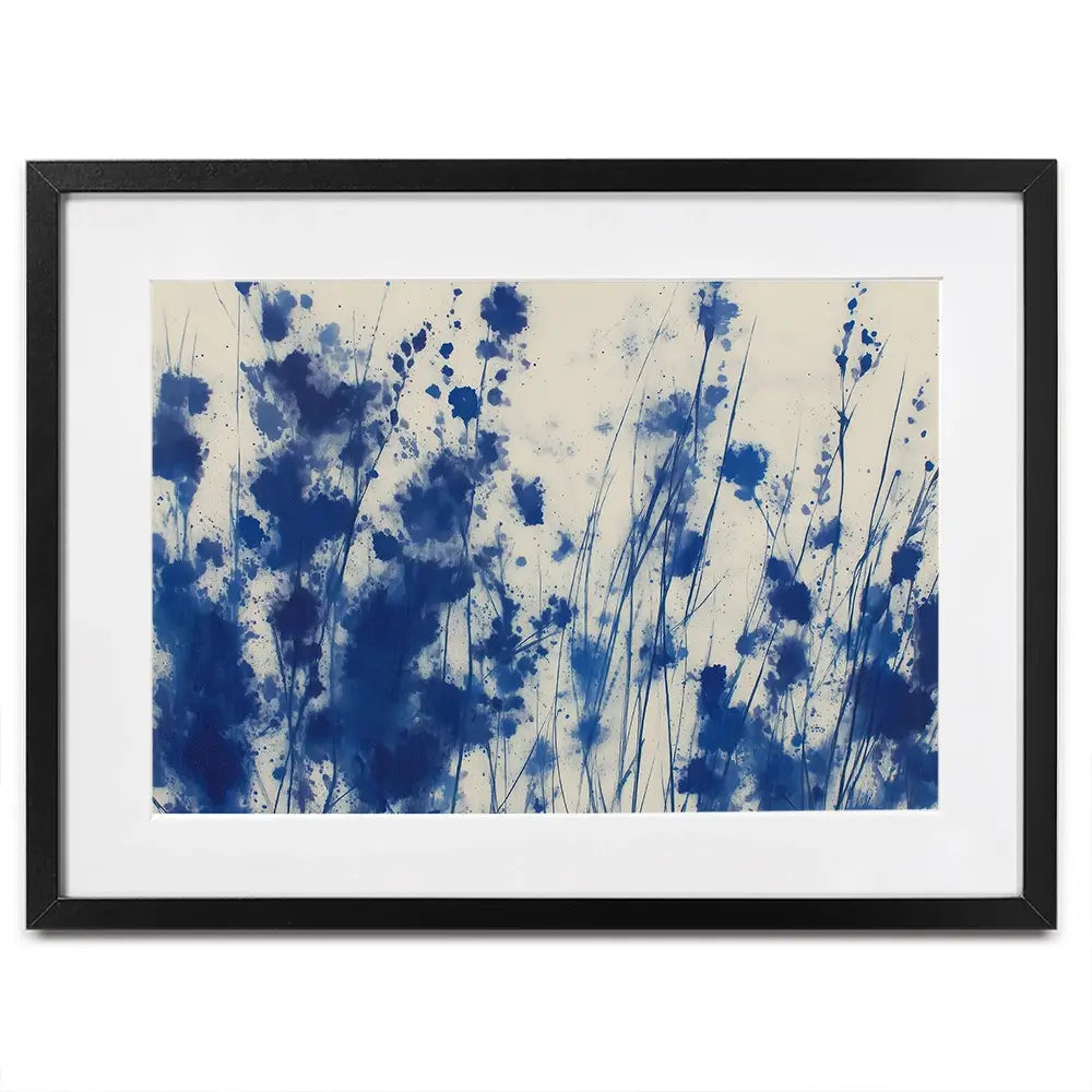 Indigo Wildflower Meadow Framed Art Print Indigo Wildflower Meadow Framed Art Print wall art product Chromatic Storm Studio