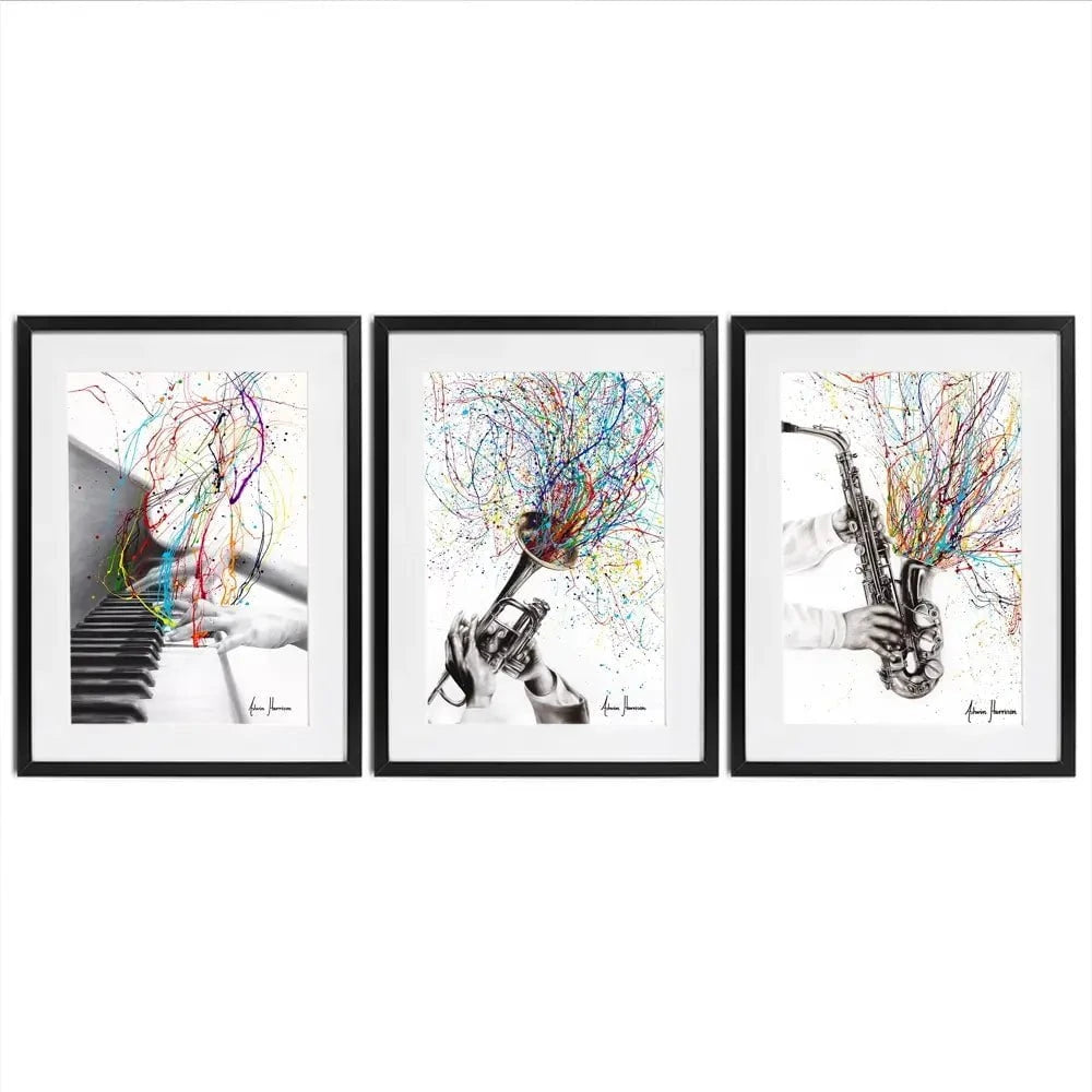Jazz Band Framed Art Print Trio Jazz Band Framed Art Print Trio wall art product Ashvin Harrison