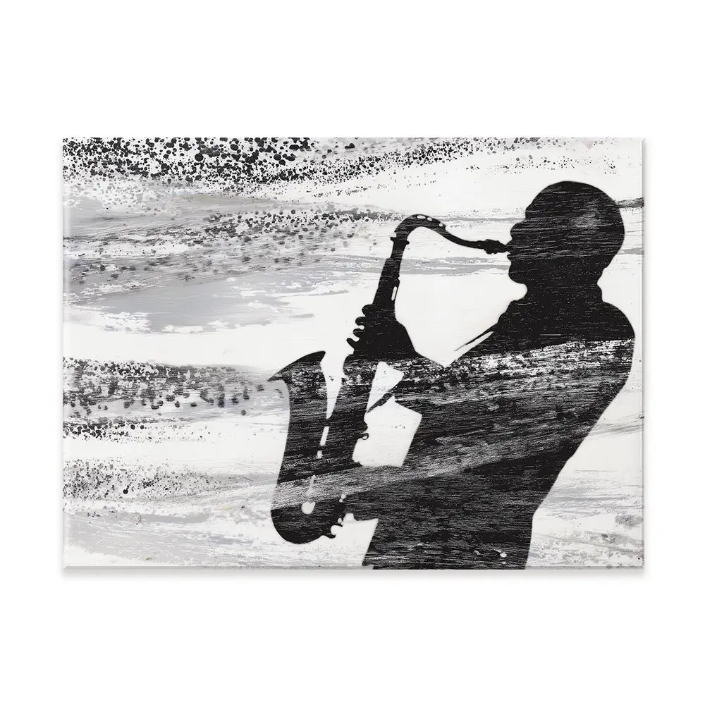 Jazz Silhouette Canvas Print Jazz Silhouette Canvas Print wall art product Chromatic Storm Studio