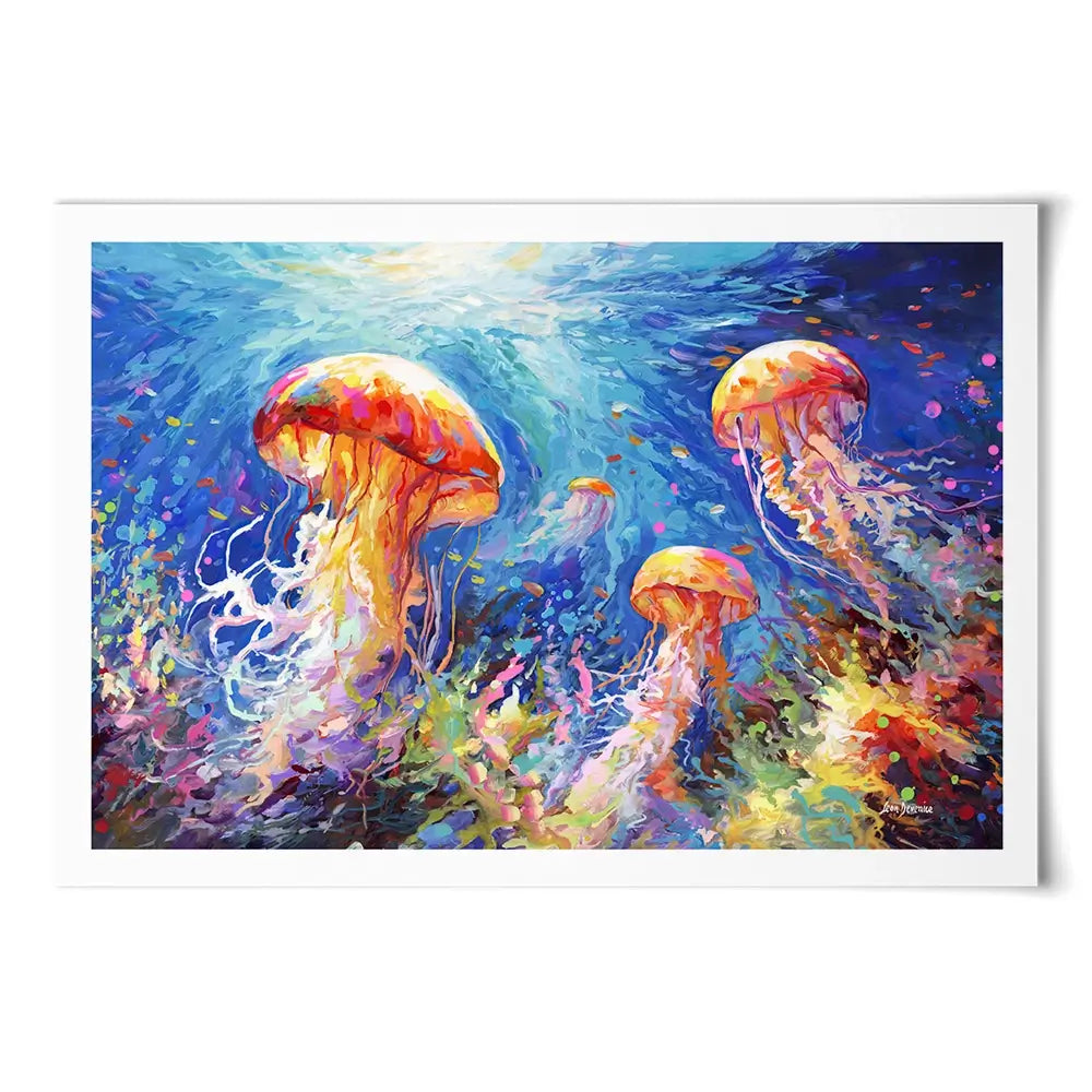 Jellyfish Serenade Art Print Jellyfish Serenade Art Print wall art product Leon Devenice