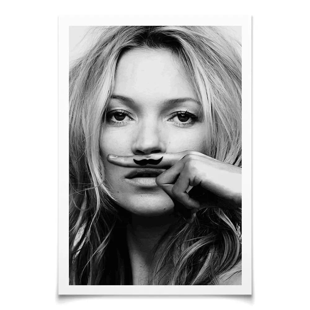 Kate Moss Moustache Art Print Kate Moss Moustache Art Print wall art product S Megalos
