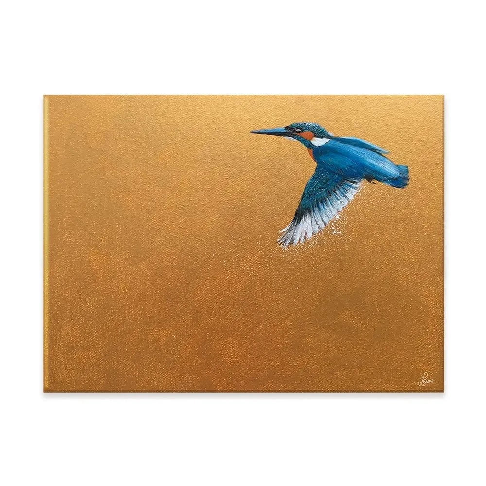 Kingfisher In Flight Canvas Print Kingfisher In Flight Canvas Print wall art product Laure Bury