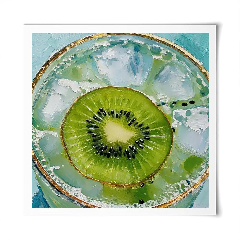 Kiwi Gin And Tonic Cocktail Square Art Print Kiwi Gin And Tonic Cocktail Square Art Print wall art product David Alexander Elder