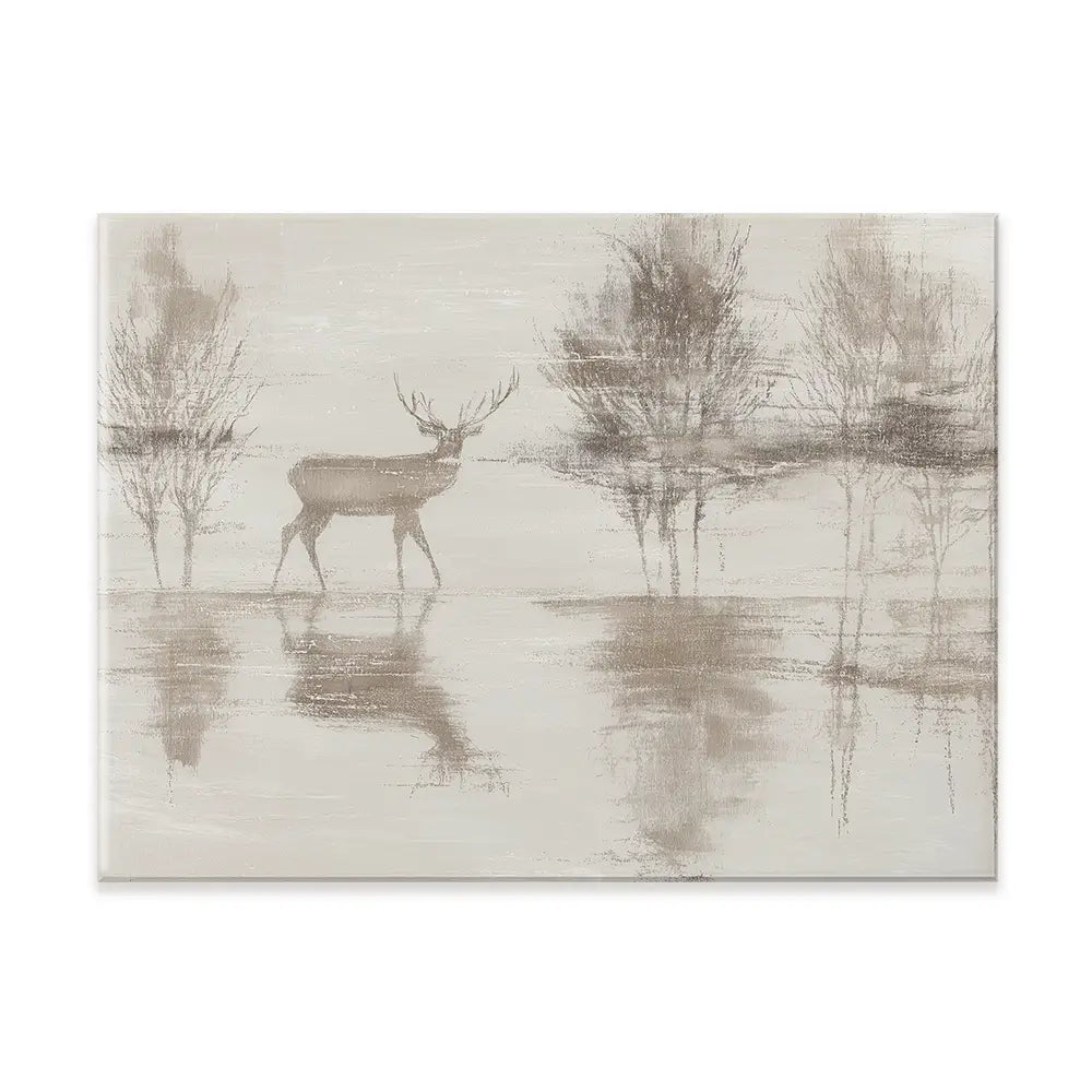 Lake Stag Reflection Canvas Print Lake Stag Reflection Canvas Print wall art product Chromatic Storm Studio