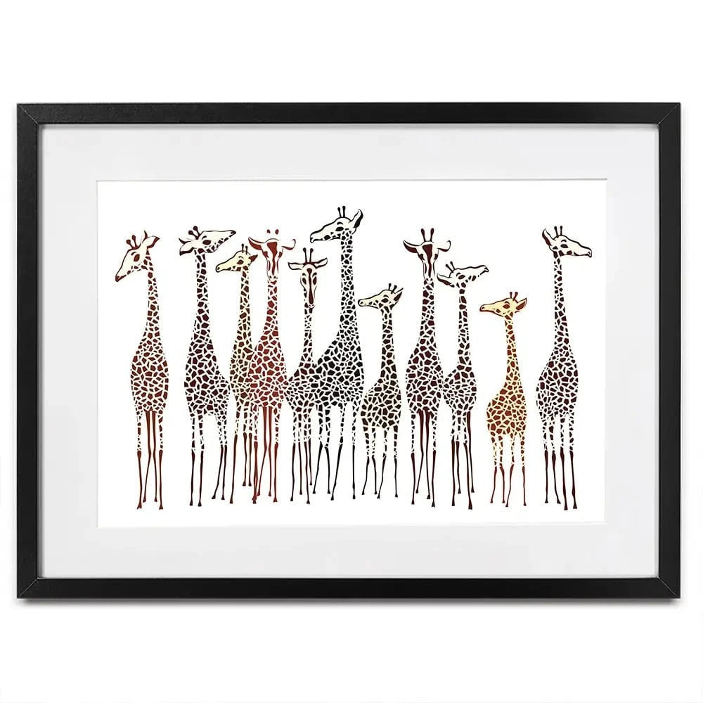 Line Of Giraffes Framed Art Print Line Of Giraffes Framed Art Print wall art product fresher / Shutterstock