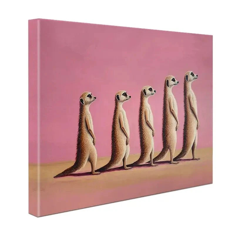 Line Of Meerkats Canvas Print Line Of Meerkats Canvas Print wall art product Svetlana Aleynikova