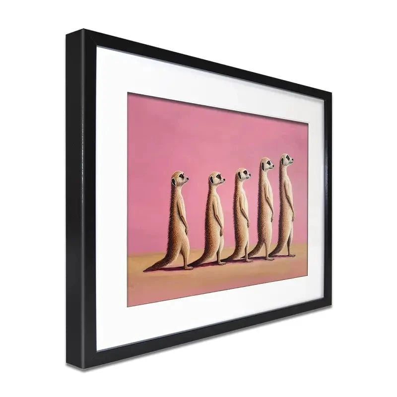 Line Of Meerkats Framed Art Print Line Of Meerkats Framed Art Print wall art product Svetlana Aleynikova