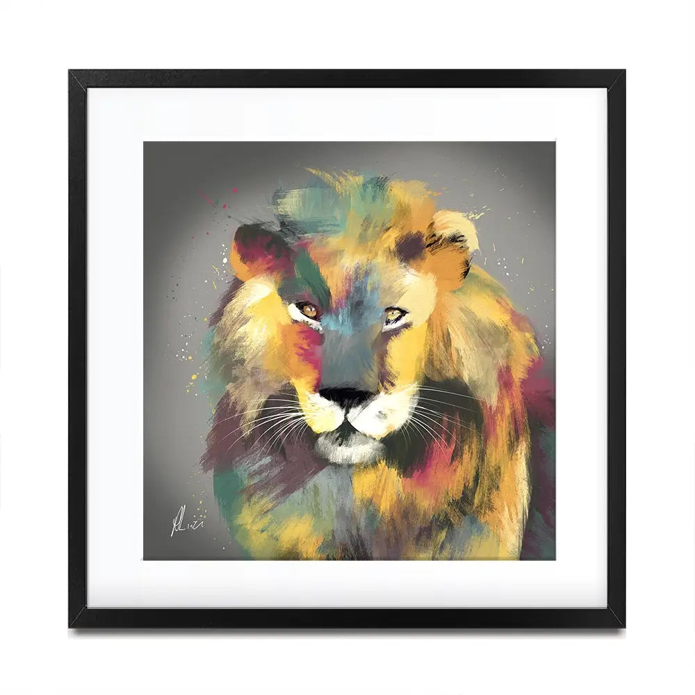 Lion Multicolour Framed Art Print Lion Multicolour Framed Art Print wall art product Aimee Linzi