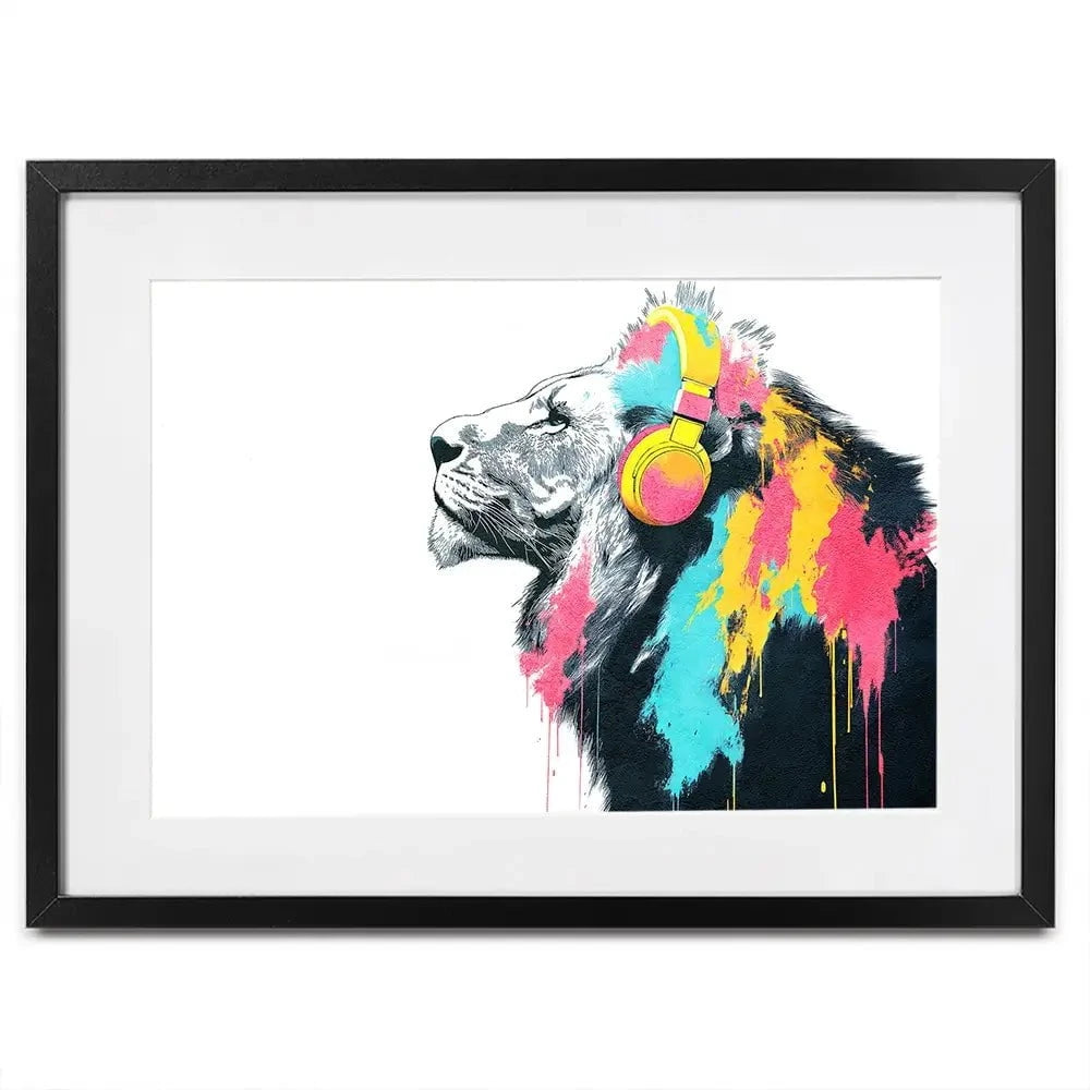 Lion On Air Framed Art Print Lion On Air Framed Art Print wall art product Svetlana Aleynikova