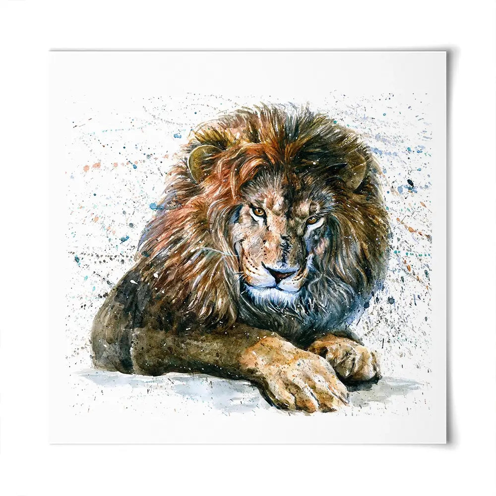 Lion Paint Splash Square Art Print Lion Paint Splash Square Art Print wall art product Art Print Shop