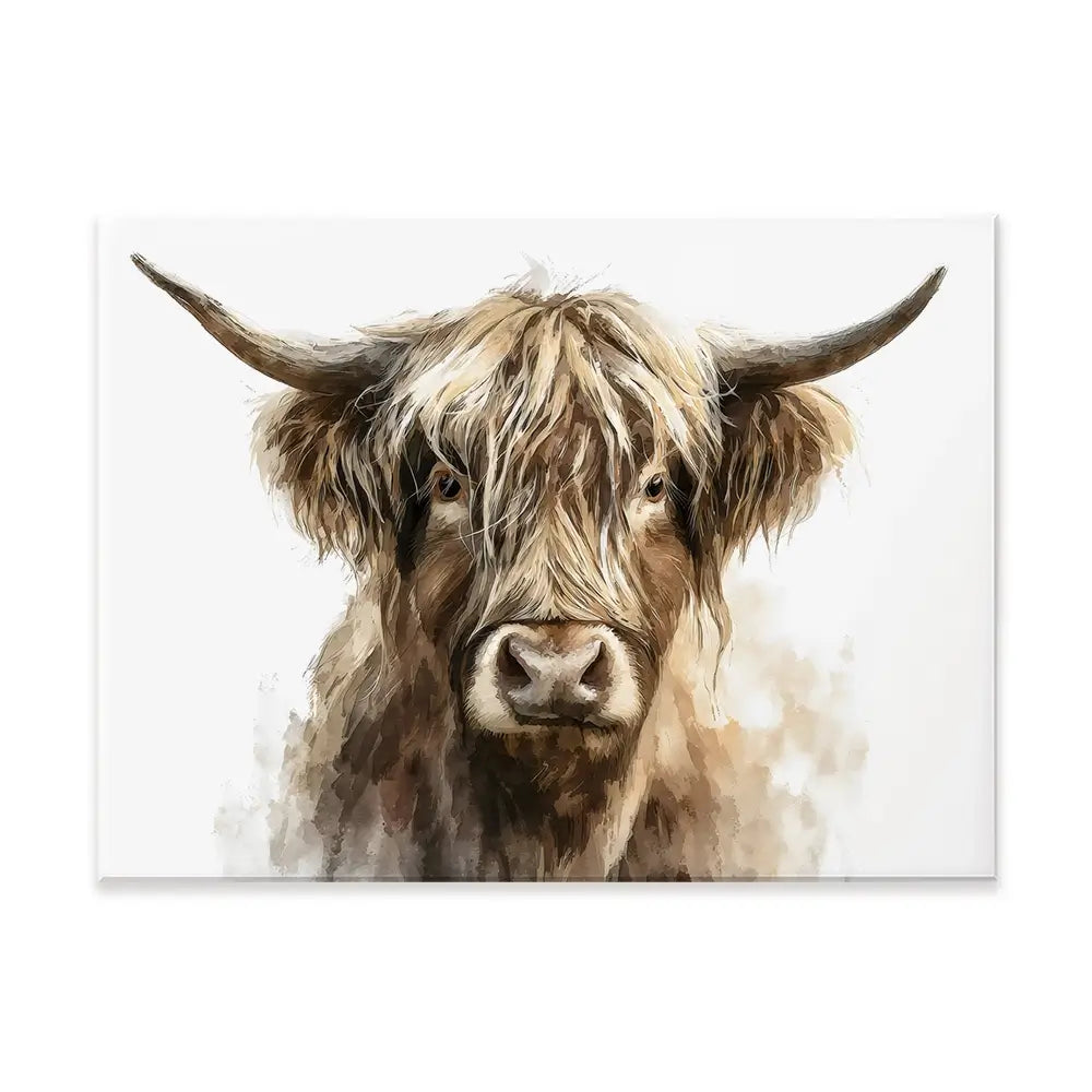 Little Brown Highland Cow Canvas Print Little Brown Highland Cow Canvas Print wall art product Petal Prints Design - Independent