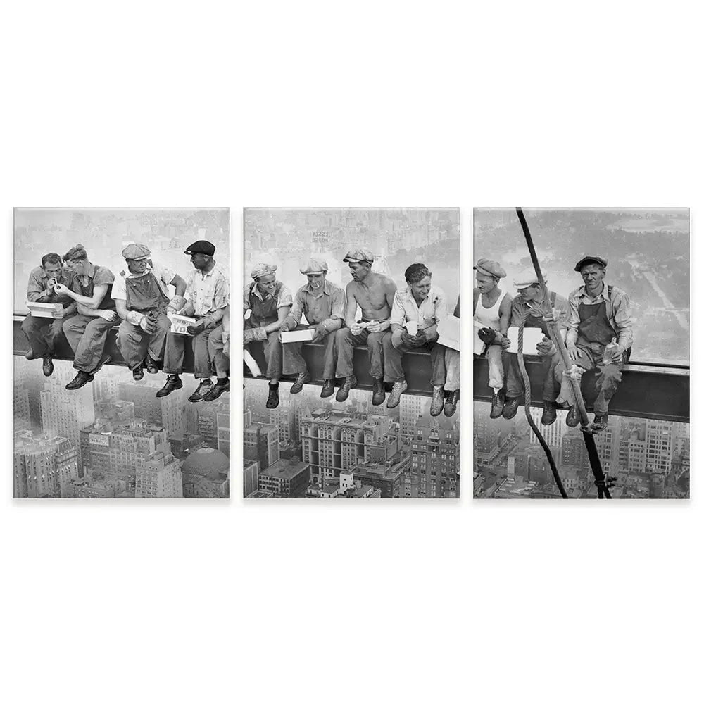 Lunch Atop A Skyscraper Trio Canvas Print Lunch Atop A Skyscraper Trio Canvas Print wall art product Independent