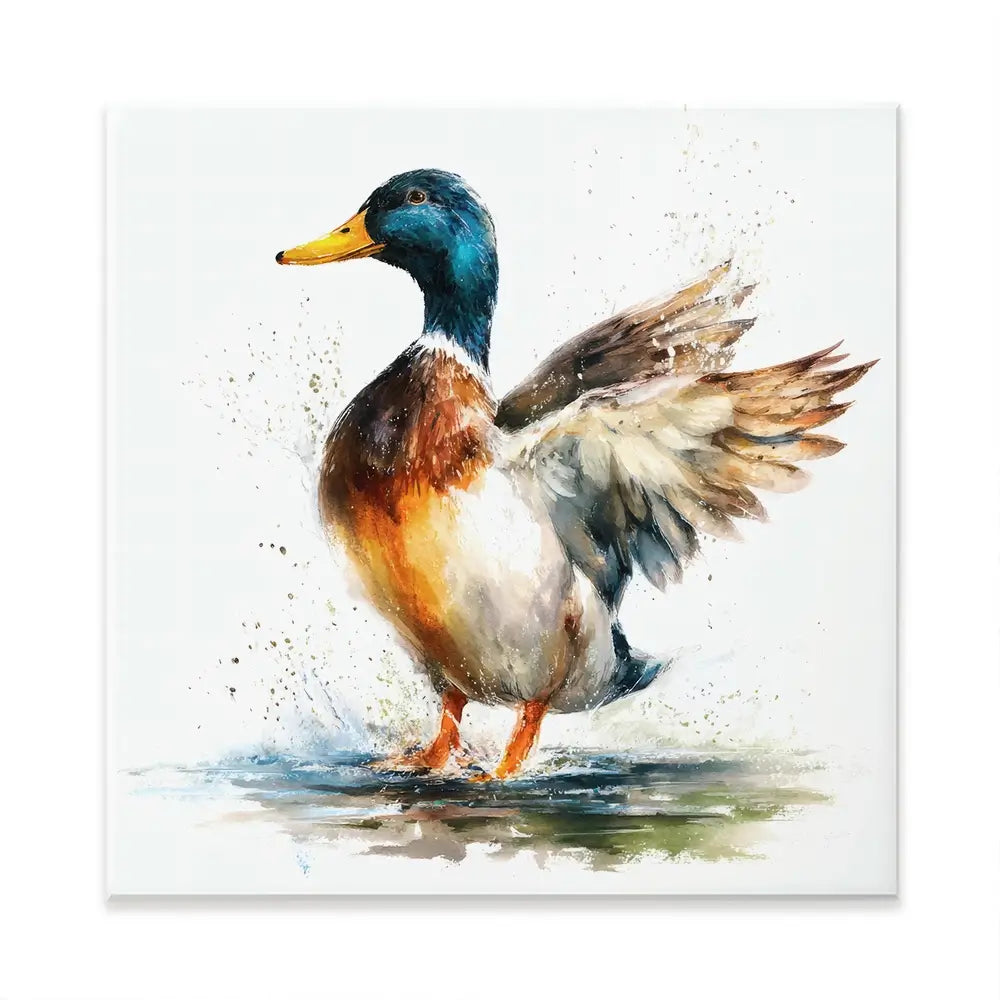 Mallard Flight Square Canvas Print Mallard Flight Square Canvas Print wall art product LSR Design Studio - Independent