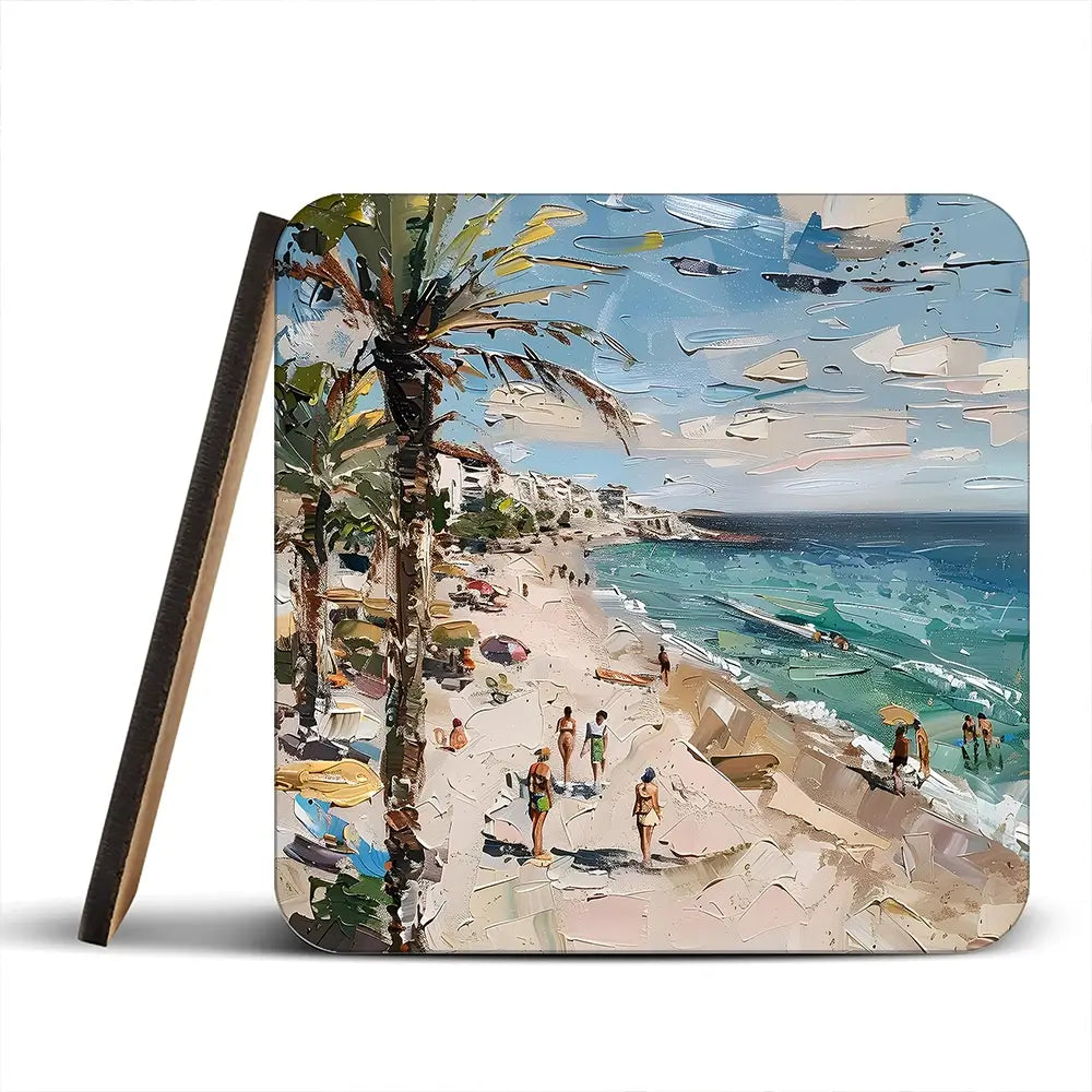 Mallorca Beach Day Coaster Set Mallorca Beach Day Coaster Set wall art product Elena Avanesova