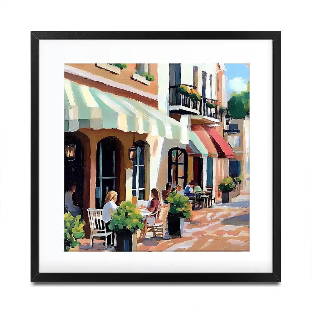 Mallorca Cafe Square Framed Art Print Mallorca Cafe Square Framed Art Print wall art product Elena Avanesova