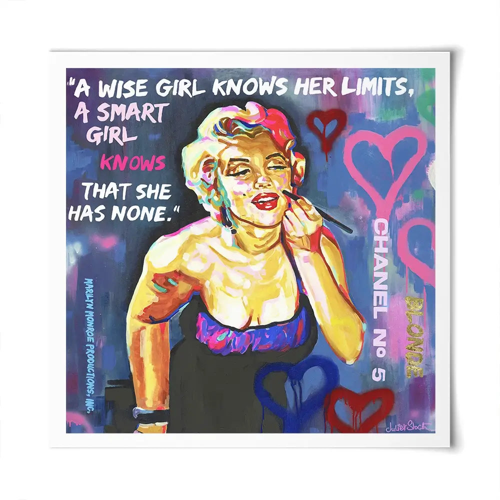 Marilyn Monroe A Wise Girl Knows Square Art Print Marilyn Monroe A Wise Girl Knows Square Art Print wall art product Juliet Stockton