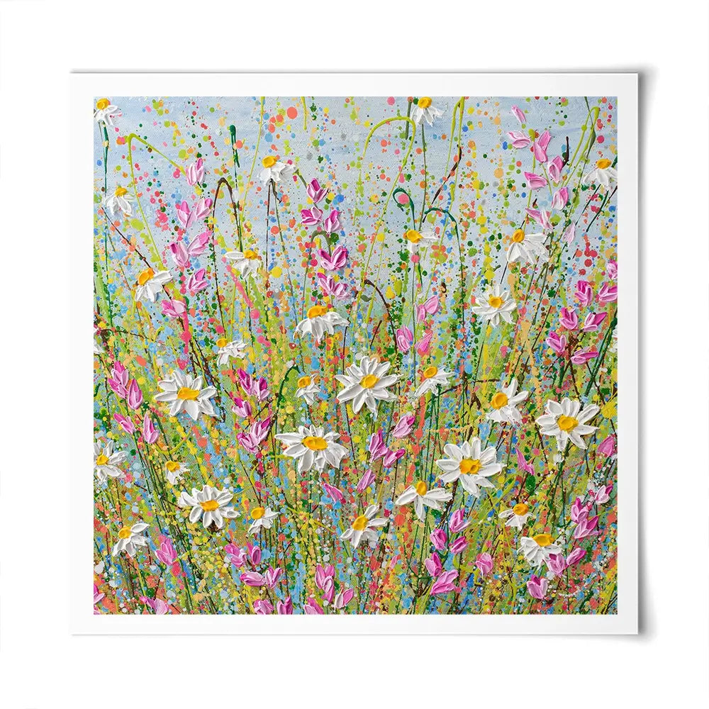 Meadow Of Daisies Square Art Print Meadow Of Daisies Square Art Print wall art product Olga Tkachyk