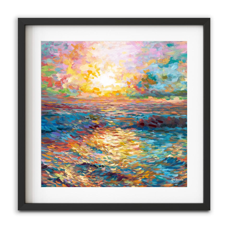 Meditteranean Sunset Square Framed Art Print wall art product Leon Devenice