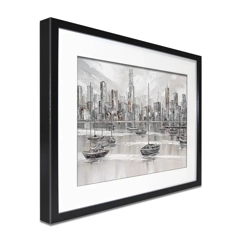 Melbourne City Skyline Framed Art Print Melbourne City Skyline Framed Art Print wall art product Isabella Karolewicz