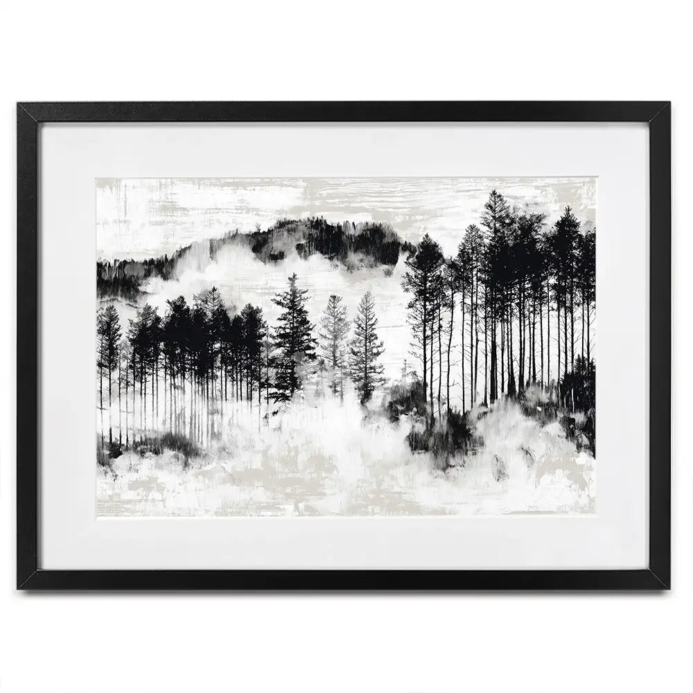 Misty Pine Ridge Framed Art Print Misty Pine Ridge Framed Art Print wall art product Chromatic Storm Studio