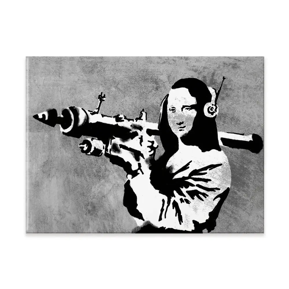 Mona Lisa Rocket Launcher Canvas Print Mona Lisa Rocket Launcher Canvas Print wall art product Banksy