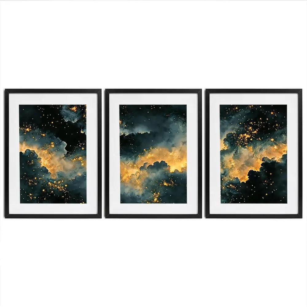 Moody Celestial Framed Art Print Trio Moody Celestial Framed Art Print Trio wall art product IAmHomeStudio