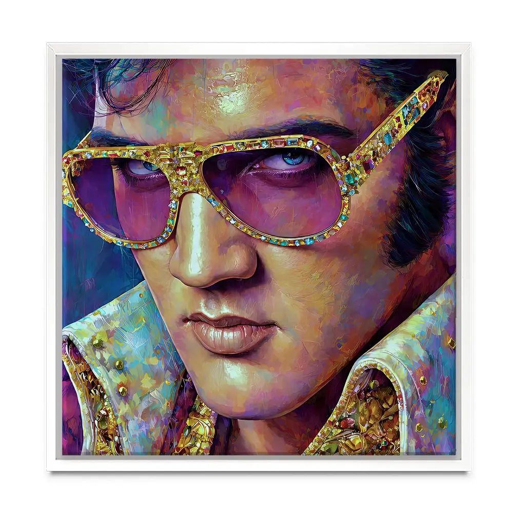 Mr Elvis Square Canvas Print Mr Elvis Square Canvas Print wall art product David Alexander Elder