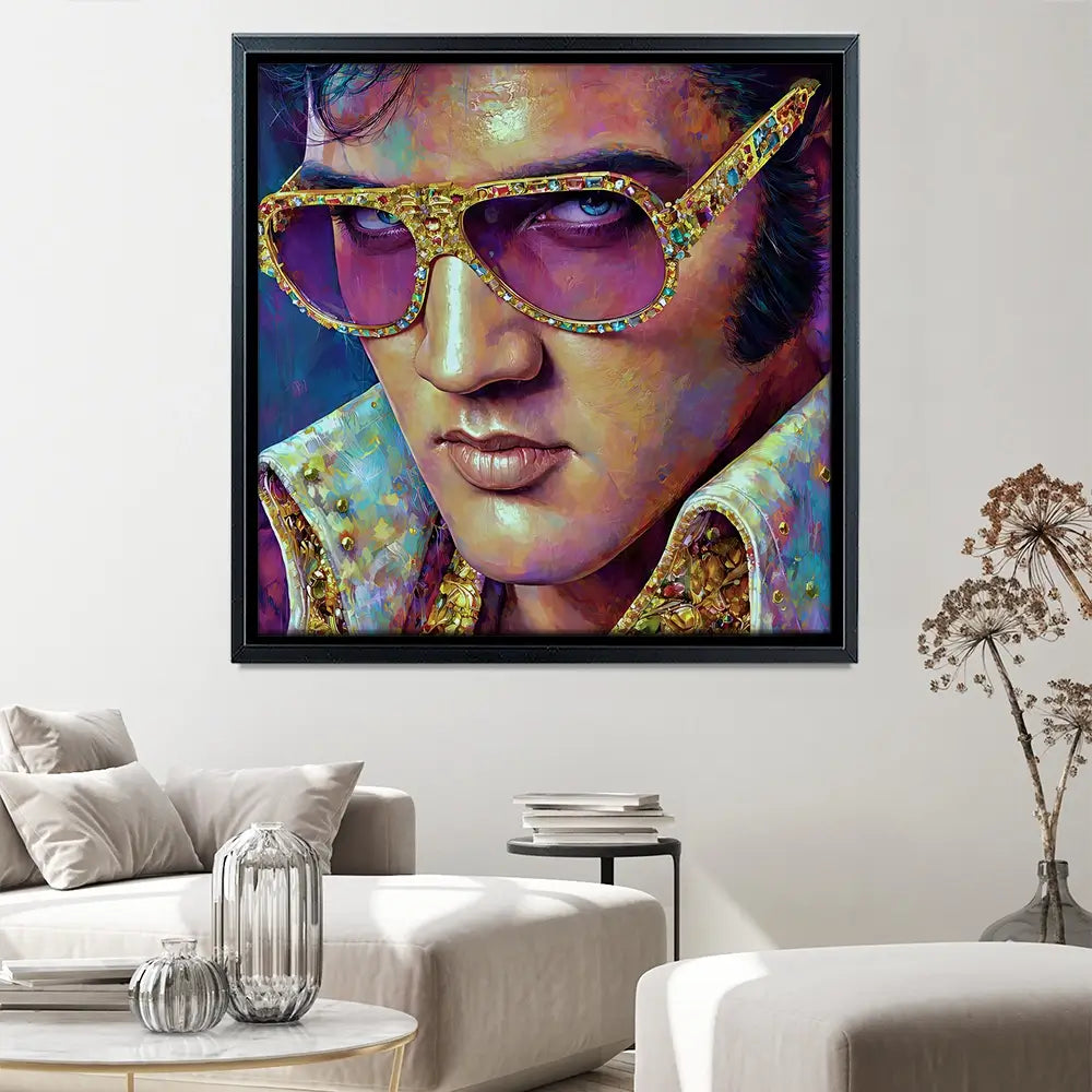 Mr Elvis Square Canvas Print Mr Elvis Square Canvas Print wall art product David Alexander Elder