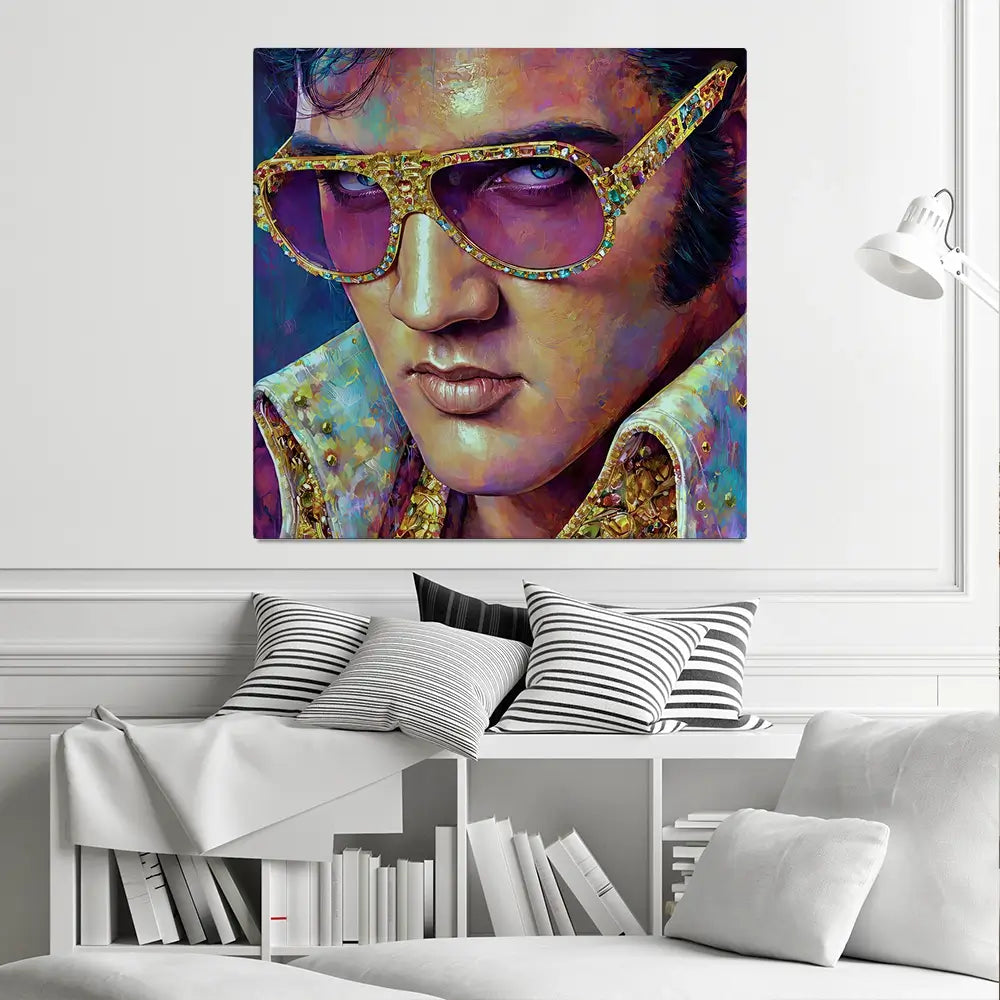Mr Elvis Square Canvas Print Mr Elvis Square Canvas Print wall art product David Alexander Elder