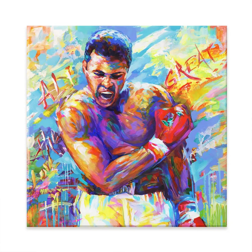 Muhammad Ali Square Canvas Print Muhammad Ali Square Canvas Print wall art product Leon Devenice