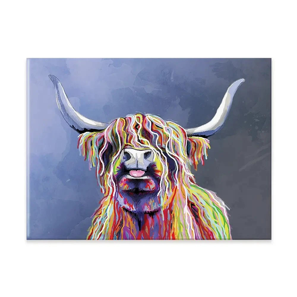 Multicolour Highland Cow Canvas Print Multicolour Highland Cow Canvas Print | Multicolour Highland Cow Art wall art product Independent