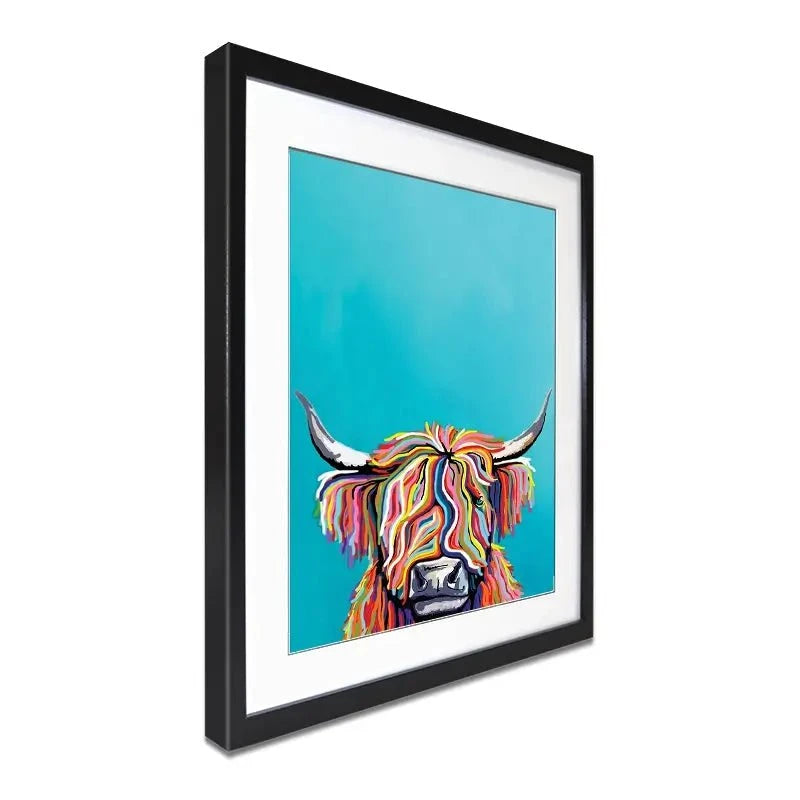 Multicoloured Cow Framed Art Print Multicoloured Cow Framed Art Print wall art product Independent