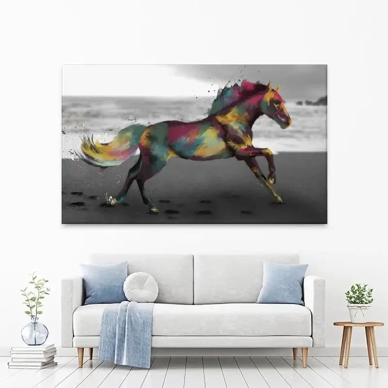 Multicoloured Horse Canvas Print Multicoloured Horse Canvas Print wall art product Aimee Linzi