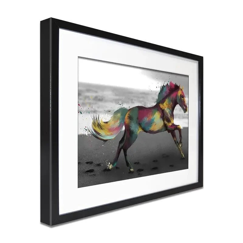 Multicoloured Horse Framed Art Print Multicoloured Horse Framed Art Print wall art product Aimee Linzi