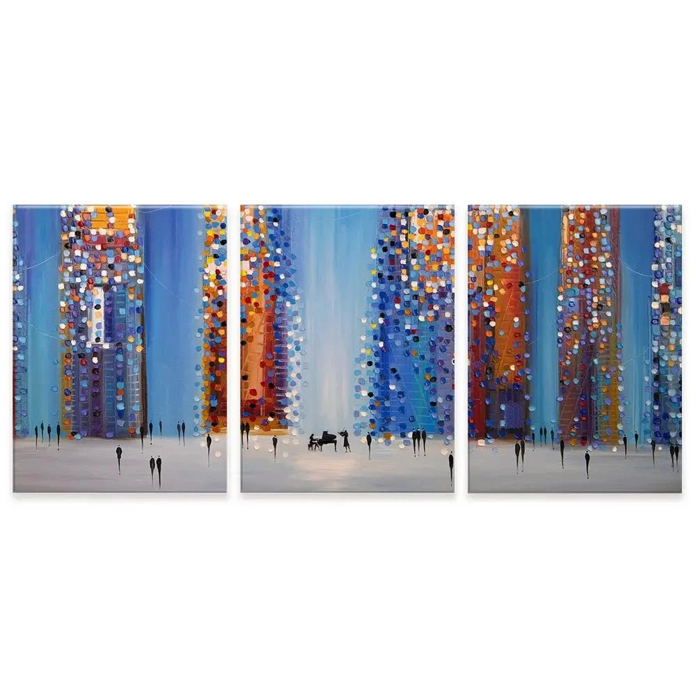 Music In The City Trio Canvas Print Music In The City Trio Canvas Print | Triptych canvas Art wall art product Ekaterina Ermilkina