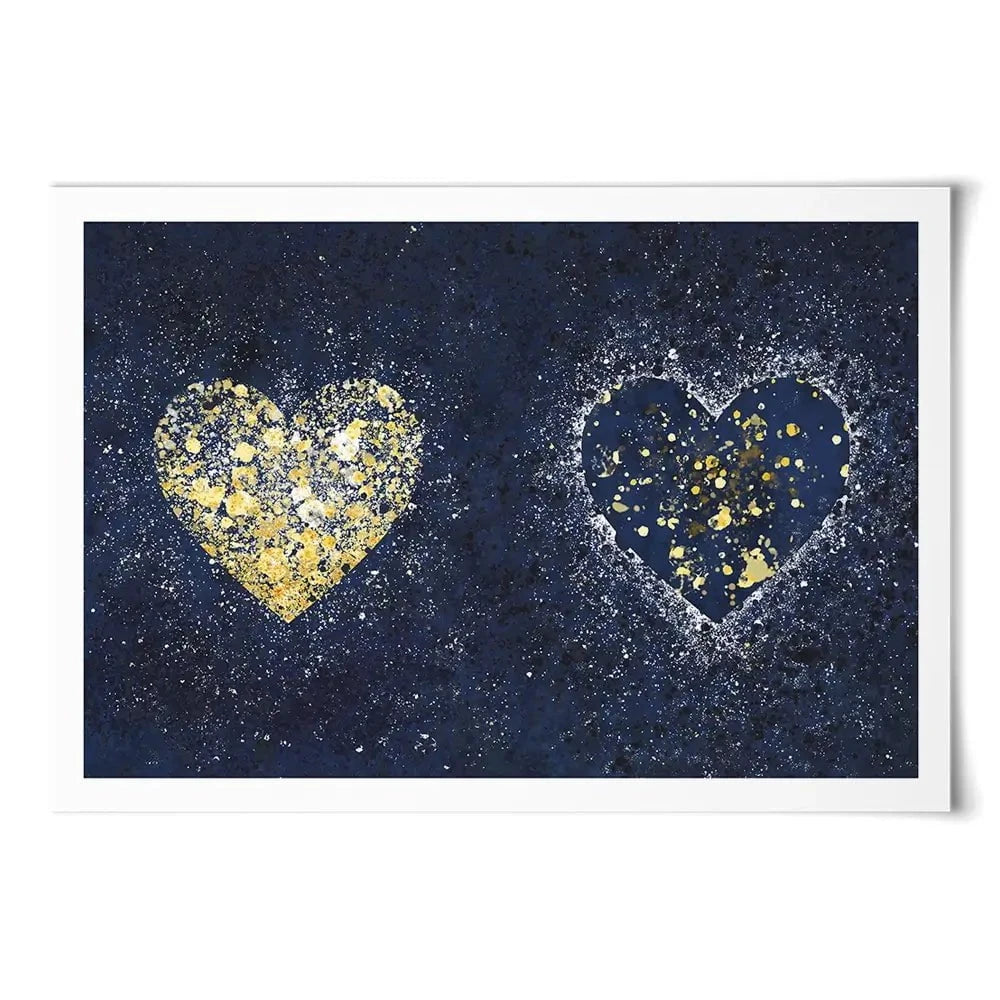 Navy Hearts Splatter Art Print Navy Hearts Splatter Art Print wall art product J Tonges