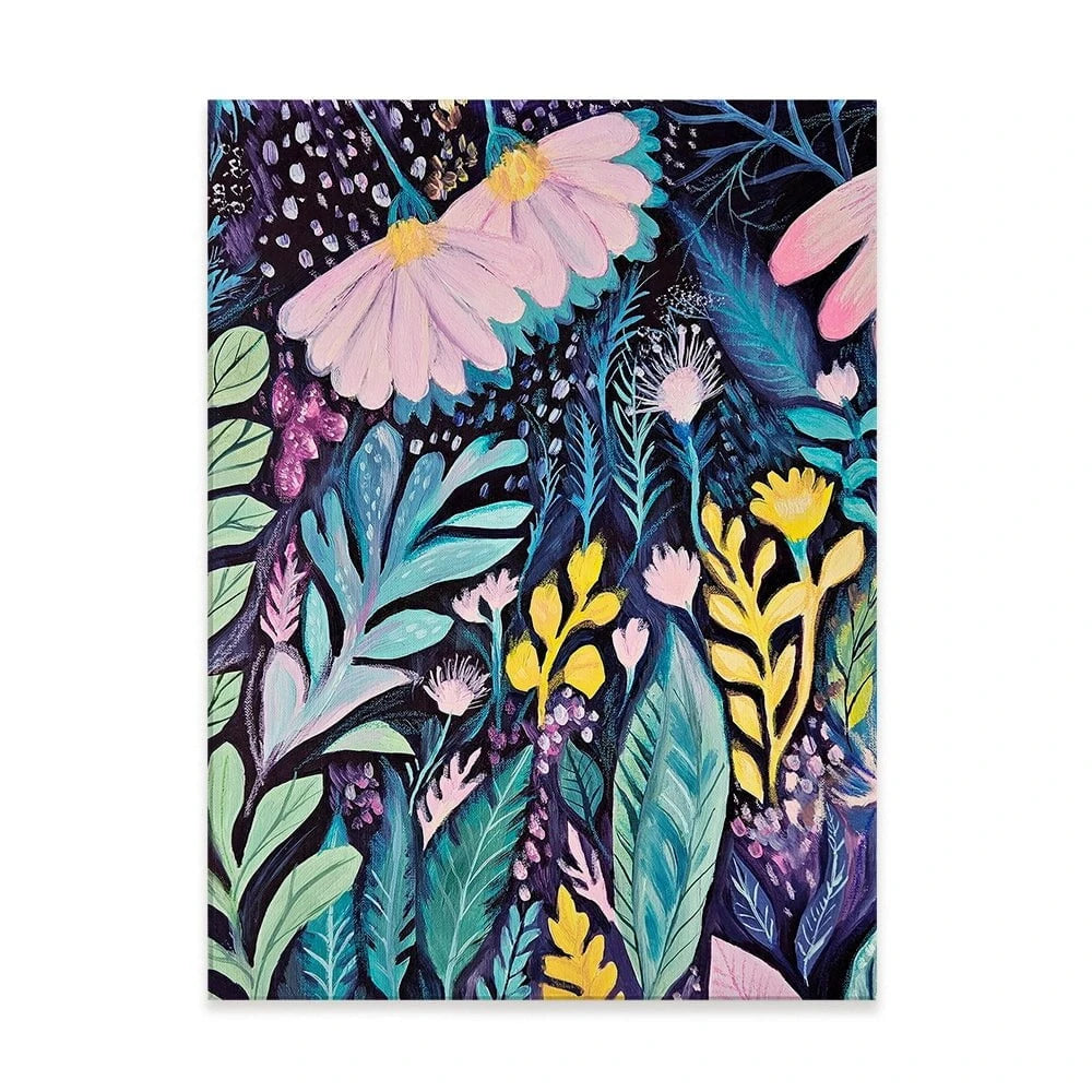 Navy Night Time Garden Canvas Print Navy Night Time Garden Canvas Print wall art product Tanya Ocean