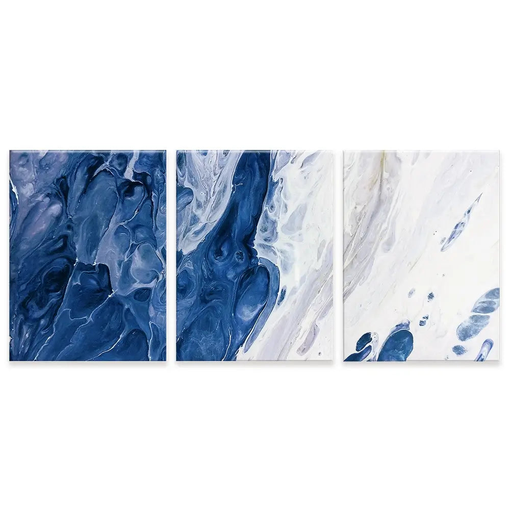 Navy White Mix Trio Canvas Print Navy White Mix Trio Canvas Print wall art product Ksenia Zu / Shutterstock
