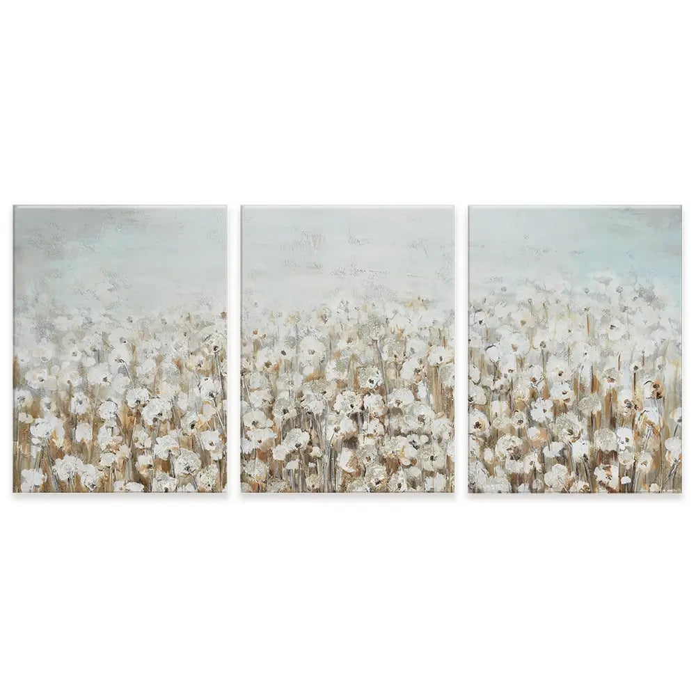 Neutral Florals Trio Canvas Print Neutral Florals Trio Canvas Print wall art product CHENYU ARTS / Shutterstock