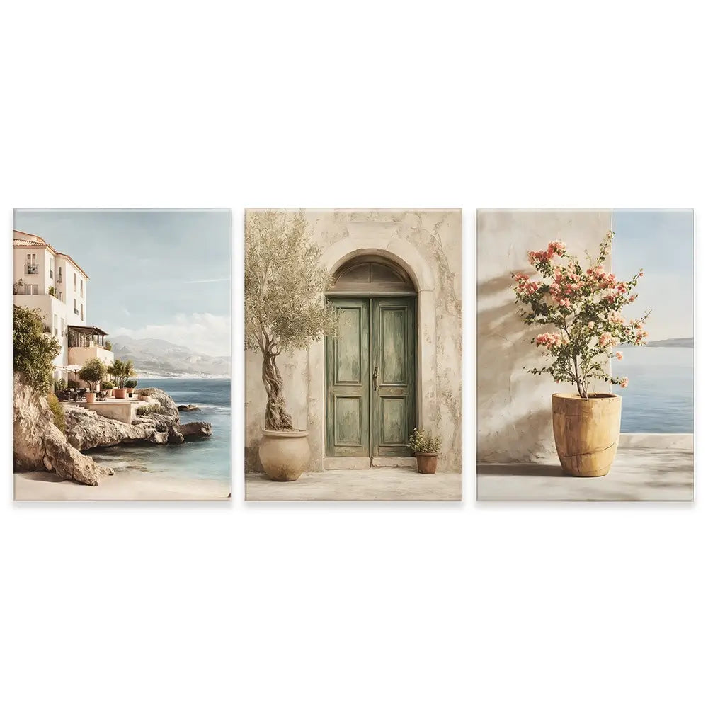 Neutral Mediterranean Trio Canvas Print Neutral Mediterranean Trio Canvas Print wall art product IAmHomeStudio