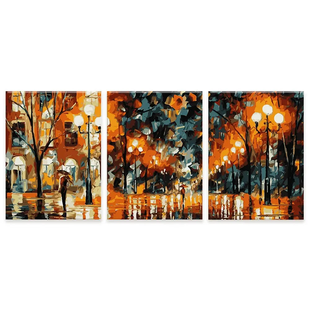 Night Time Lights Trio Canvas Print Night Time Lights Trio Canvas Print wall art product reza u ahmed / Shutterstock