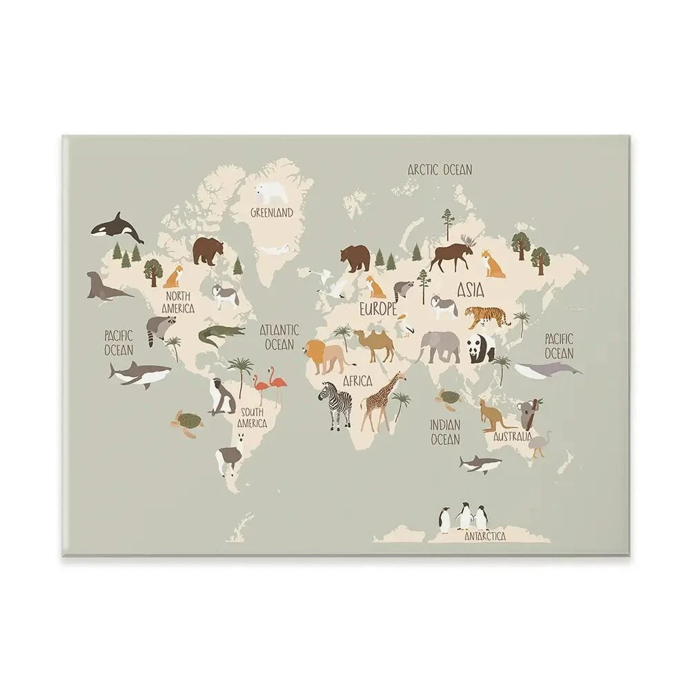 Nursery World Map Canvas Print Nursery World Map Canvas Print wall art product Treechild