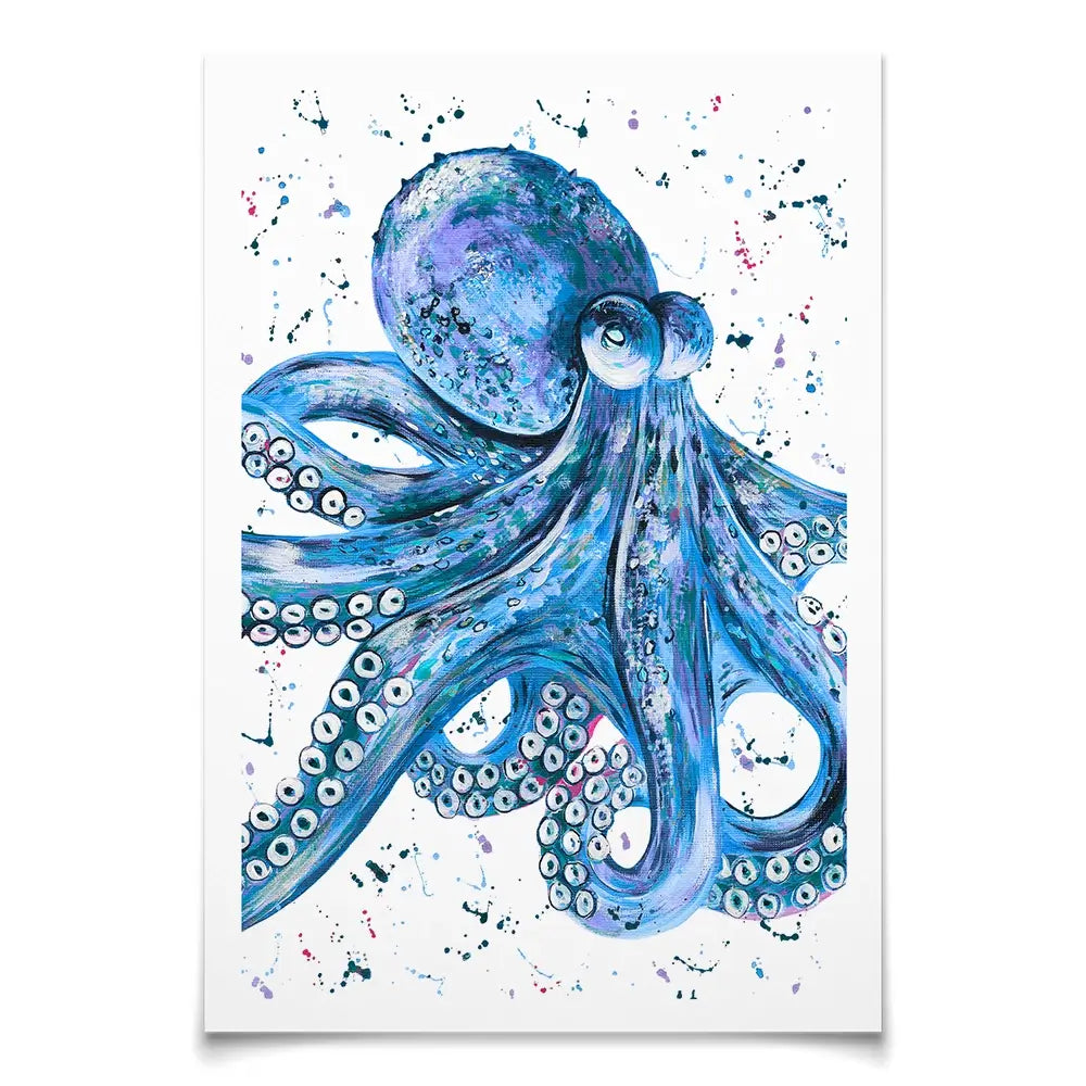 Octopus Splash Art Print Octopus Splash Art Print wall art product Emma LC Art