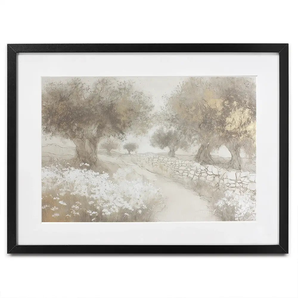 Olive Path With Stones Framed Art Print Olive Path With Stones Framed Art Print wall art product Chromatic Storm Studio