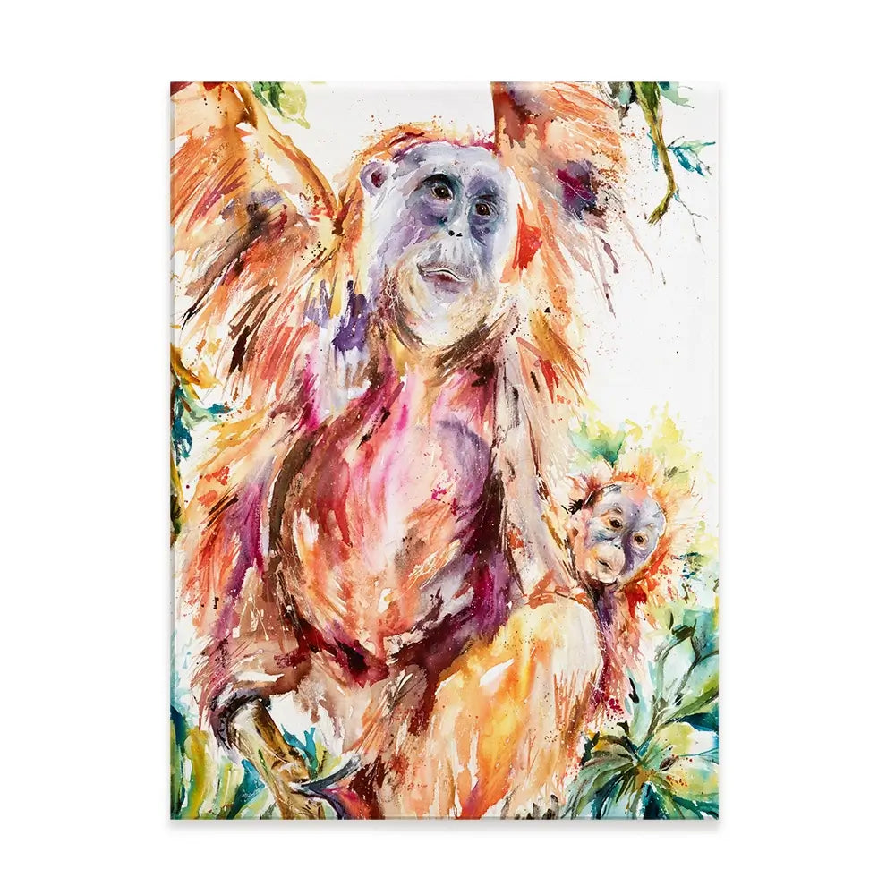 Orangutan Mum And Baby Canvas Print Orangutan Mum And Baby Canvas Print wall art product Nicola Jane Rowles
