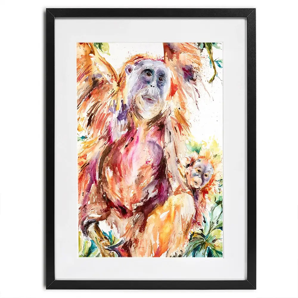 Orangutan Mum And Baby Framed Art Print Orangutan Mum And Baby Framed Art Print wall art product Nicola Jane Rowles