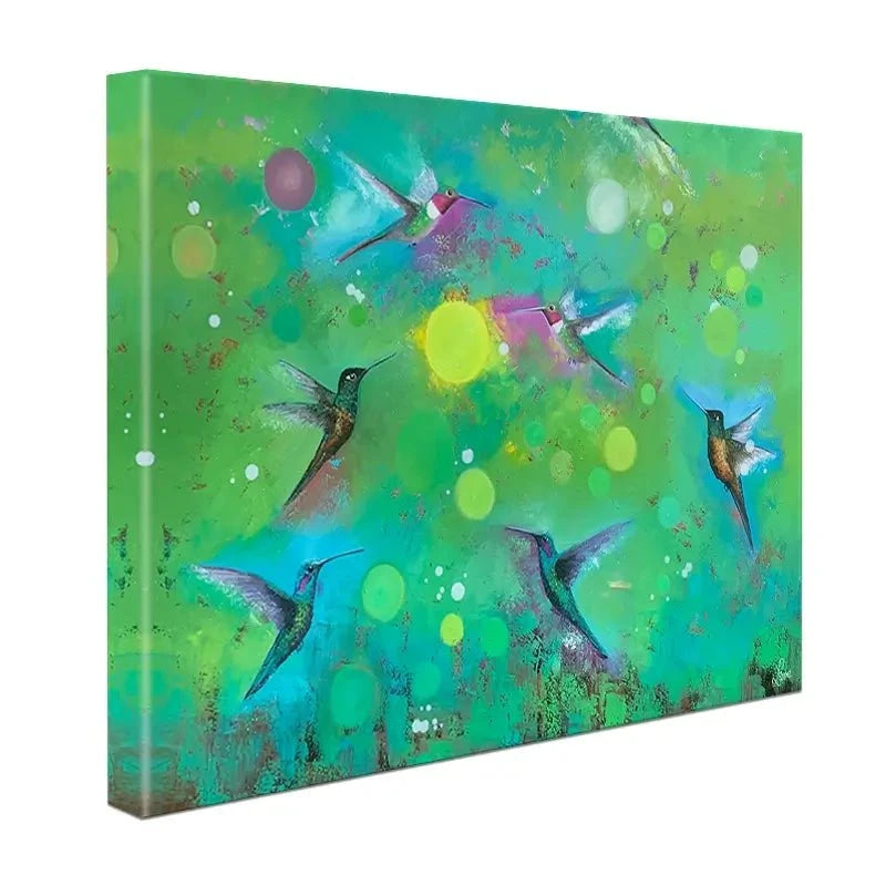 Orbs And Hummingbirds Canvas Print Orbs And Hummingbirds Canvas Print wall art product Laure Bury