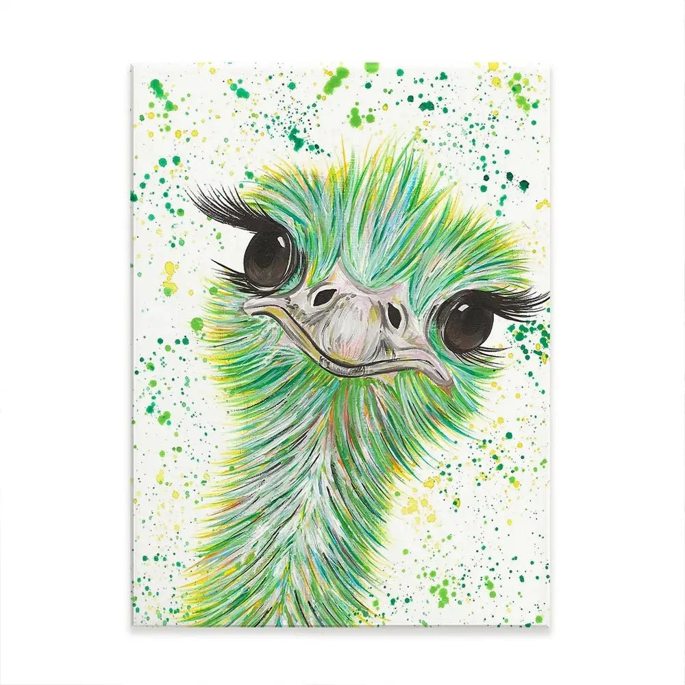 Ostrich Frank Canvas Print Ostrich Frank Canvas Print wall art product Emma LC Art