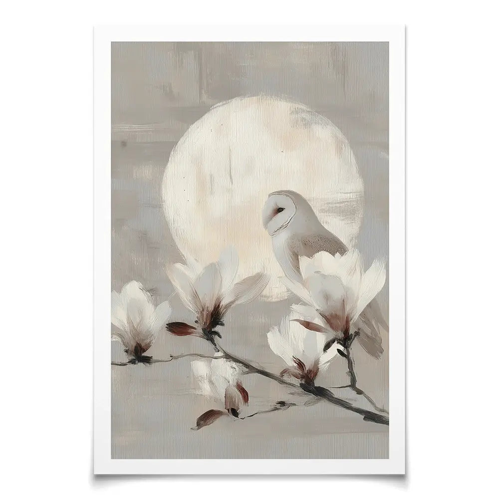 Owl Lunar Branch Art Print Owl Lunar Branch Art Print wall art product Chromatic Storm Studio