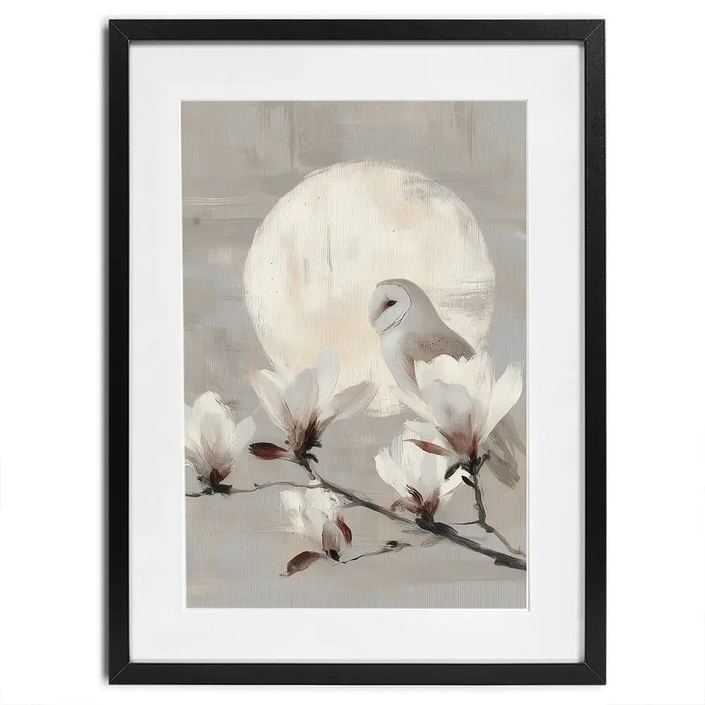 Owl Lunar Branch Framed Art Print Owl Lunar Branch Framed Art Print wall art product Chromatic Storm Studio